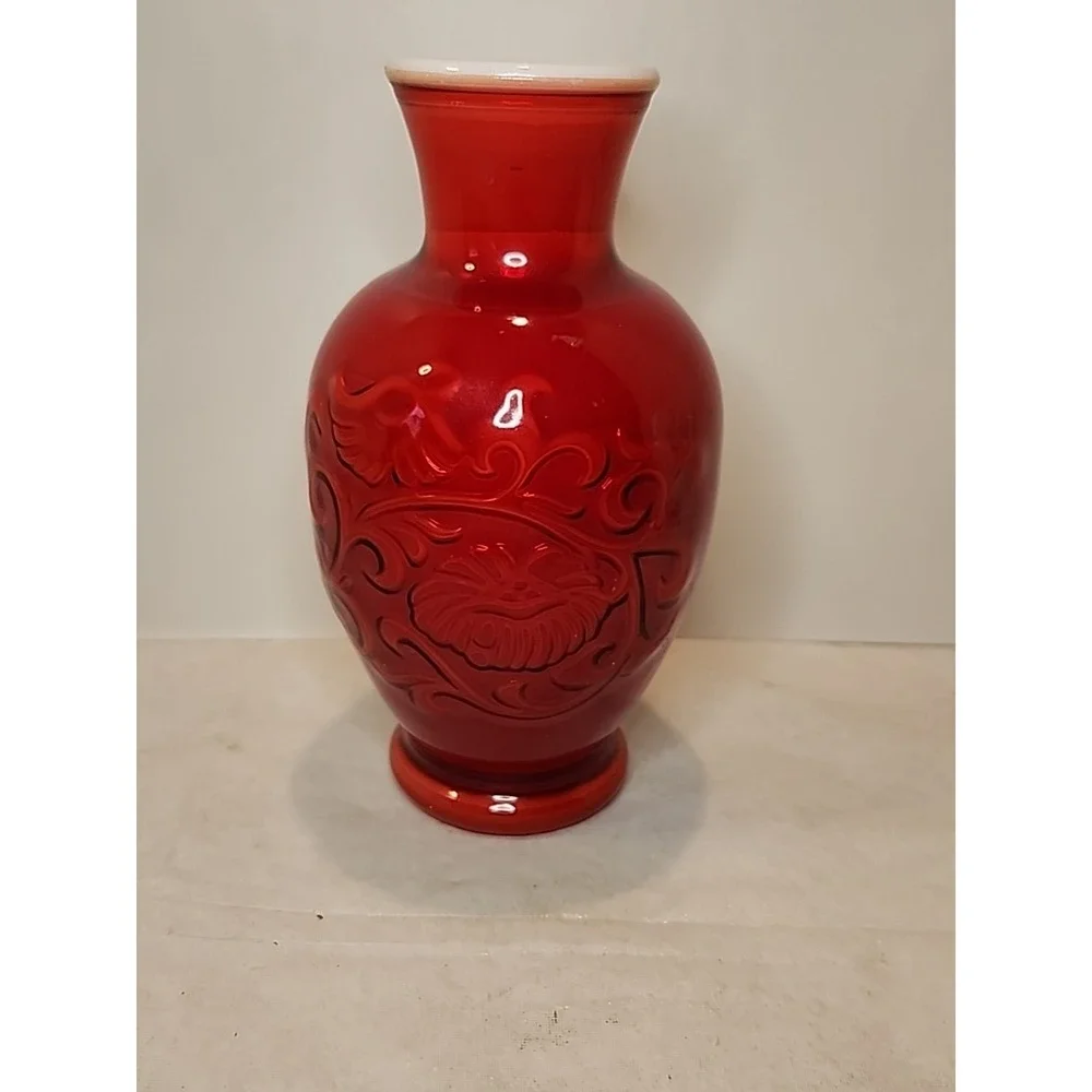 Vintage Avon Spring‎ Bouquet Fragrance Vase Oriental Red 1981